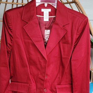 Worthington Stretch Sateen Blazer - Cranberry